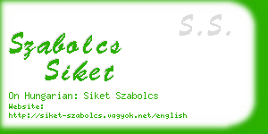 szabolcs siket business card